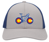 Low-Profile Trucker Cap - Heather Grey/Royal - Snapback - Colorado Bike