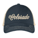 Colorado Script - Unstructured Mesh Snapback - Black/Khaki and Navy/Khaki