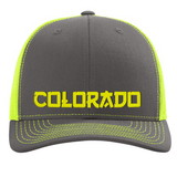 Limited Edition - Colorado Asian Style - Trucker Hat - Charcoal and Neon Lime