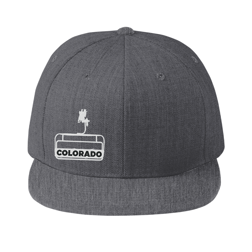 Limited Edition Colorado Ski Lift Flat Bill Snap Back Hat Dark G