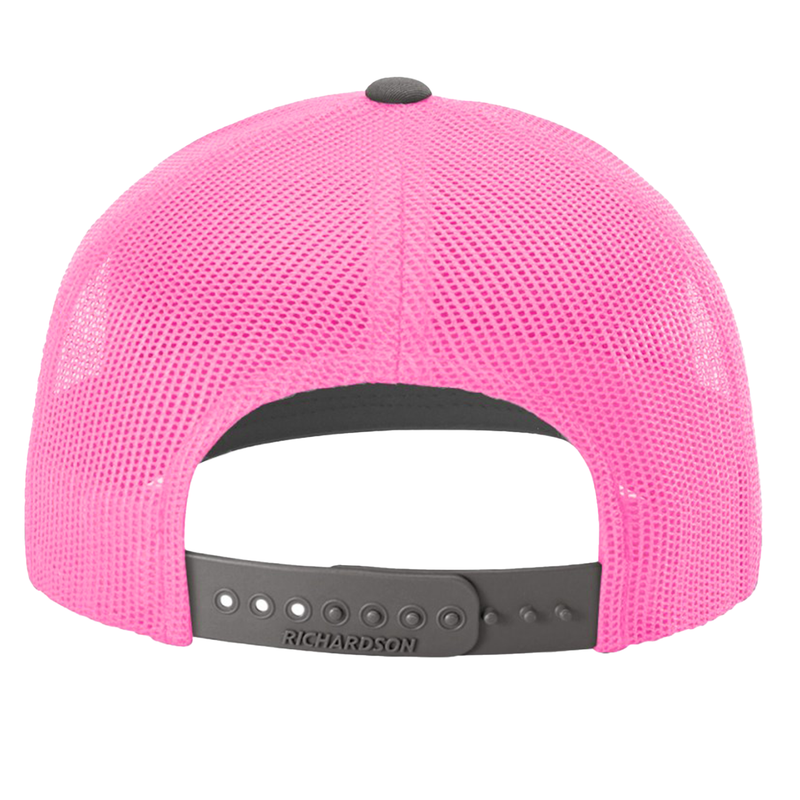 Richardson 112 Snapback Trucker Cap - Charcoal Neon Pink