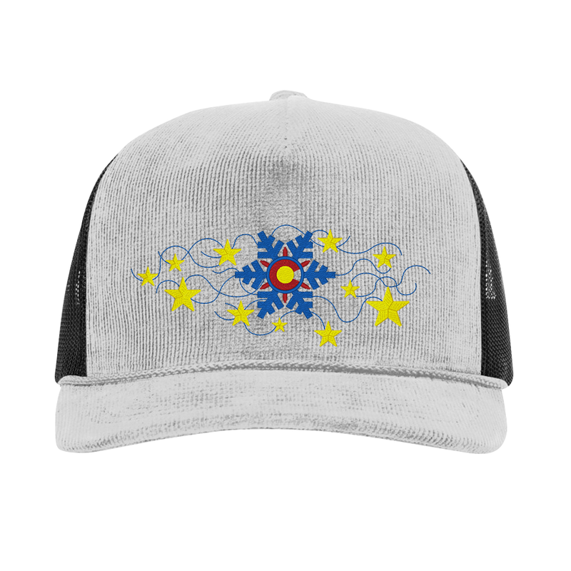 Limited Edition - CO Snow - 7 Panel Richardson Corduroy Cotton/Poly Mesh- Grey