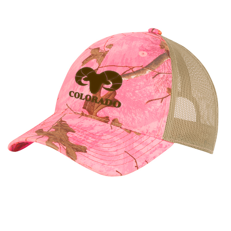 Limited Edition - Colorado Hunting Trucker Hat - Pink Realtree Camouflage with Ram