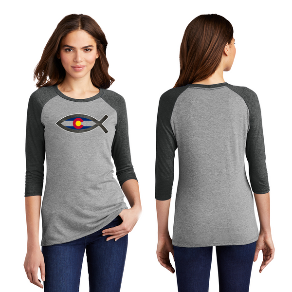 Colorado Christian Fish - Women’s Perfect Tri  3/4-Sleeve Raglan