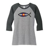 Colorado Christian Fish - Women’s Perfect Tri  3/4-Sleeve Raglan