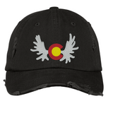 Colorado Moose Distressed Cap - All Black