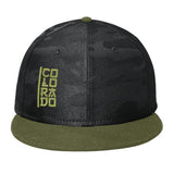 Limited Edition - Colorado Vertical - Flat Bill Snap Back Hat - Army Green - Black Camo