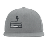 Limited Edition - CO Ski Lift - Flat Bill Snap Back Hat - Grey