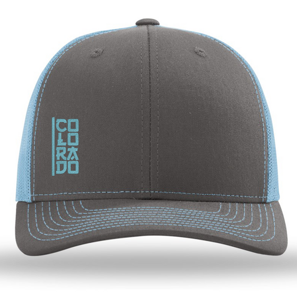 Limited Edition - Colorado Vertical - Trucker Hat - Charcoal and Blue