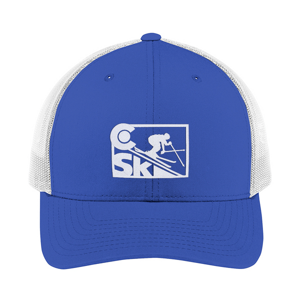 Colorado Ski - Trucker Hat - Royal Blue and White Mash