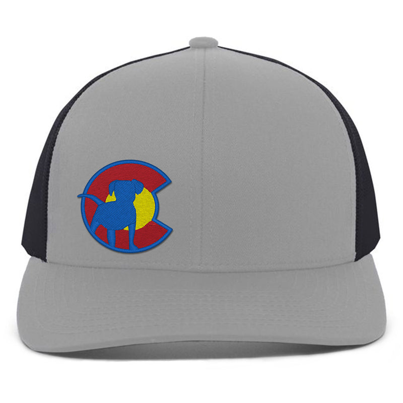 Flat Bill Snap Back Hat - Colorado Dog - Light Grey / Graphite