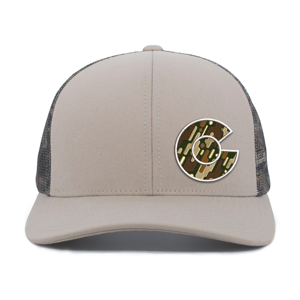 Limited Edition - Colorado Camo C - Snap Back Trucker Hat - Stone & Breakup Camo