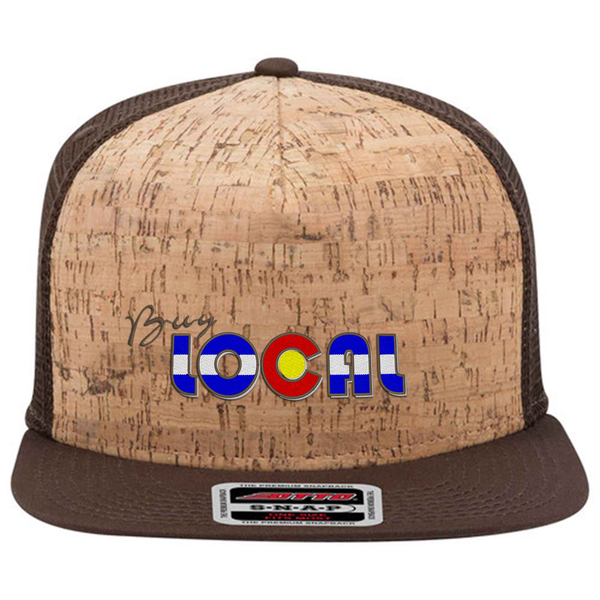 Limited Edition - Colorado Buy Local - Cork Flat Bill Hat - Brown