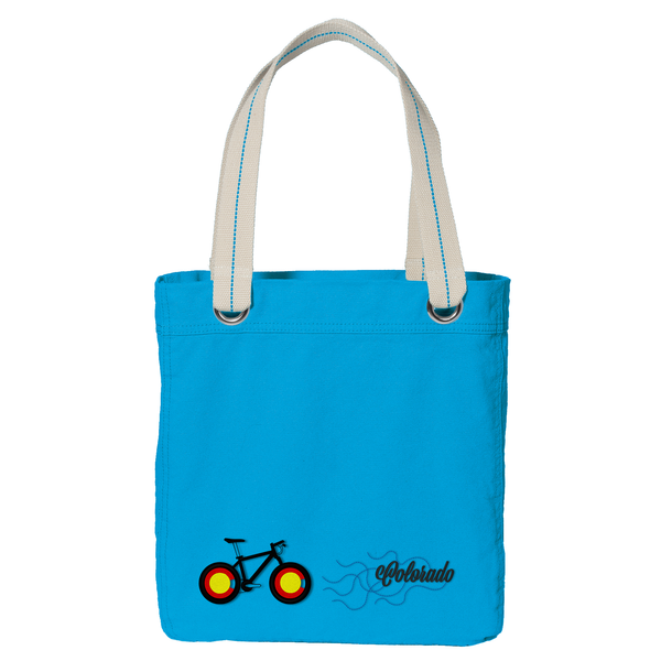 Cotton Canvas Bag - Turquoise - Colorado Bike