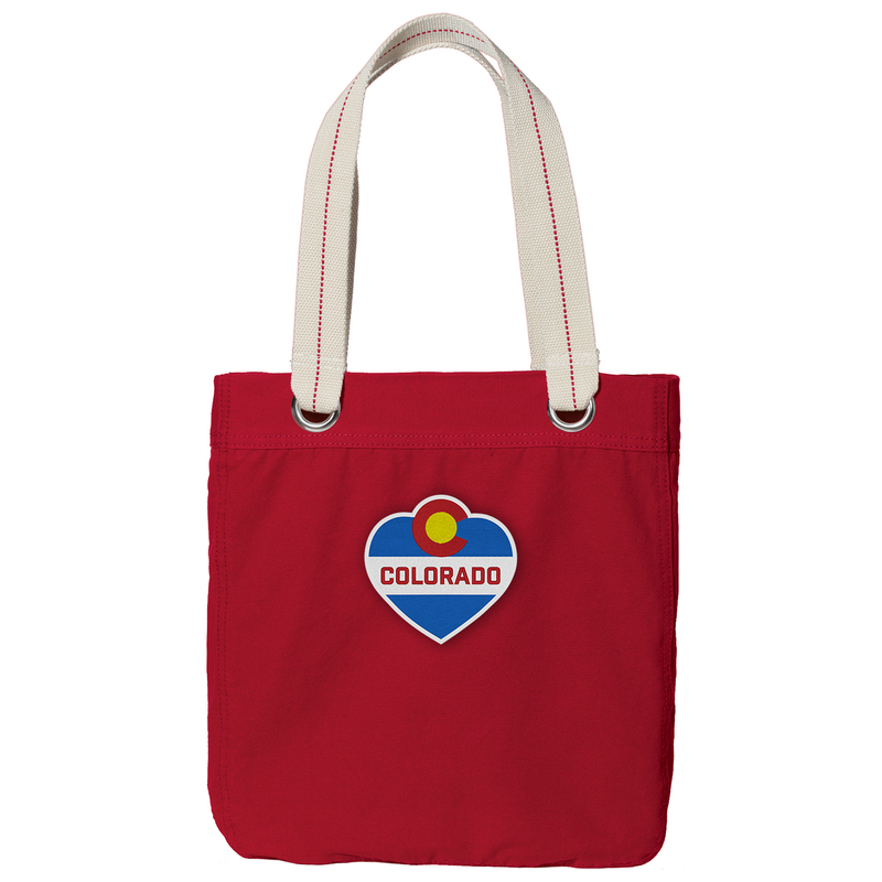 Cotton Canvas Bag - Sangria Red - Colorado Love
