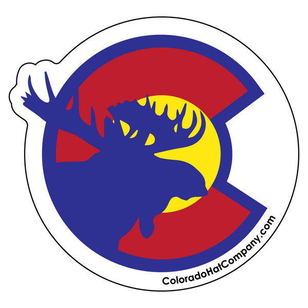 Colorado C With Moose Sticker