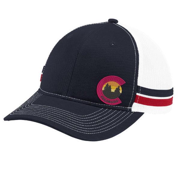 Colorado Tree Trucker Hat - Flame Red White