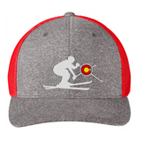 Limited Edition - Ski CO Trucker Hat - Grey Heather & True Red Mesh