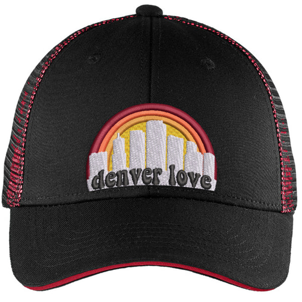 Denver Love Trucker Hat - Black & Red