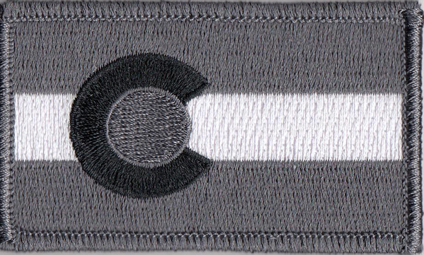 Colorado Flag - Greyscale - Embroidered Patch 3"