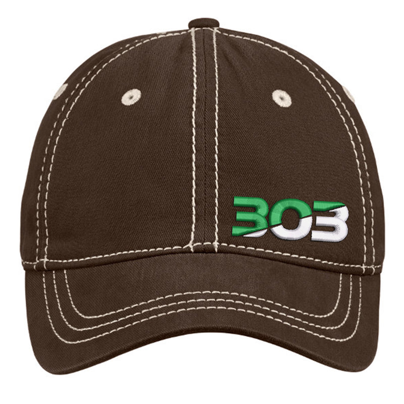 303 - Thick Stitch - Distressed Cap