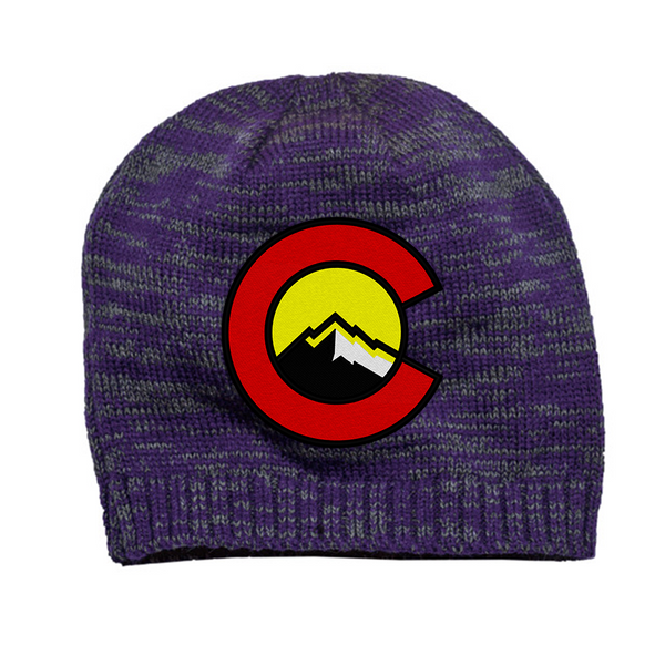 Limited Edition - CO Logo with Mountain - Purple Charcoal Beanie