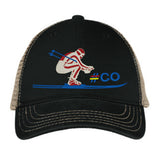 Ski #CO - Unstructured Mesh Snapback - Black and Khaki