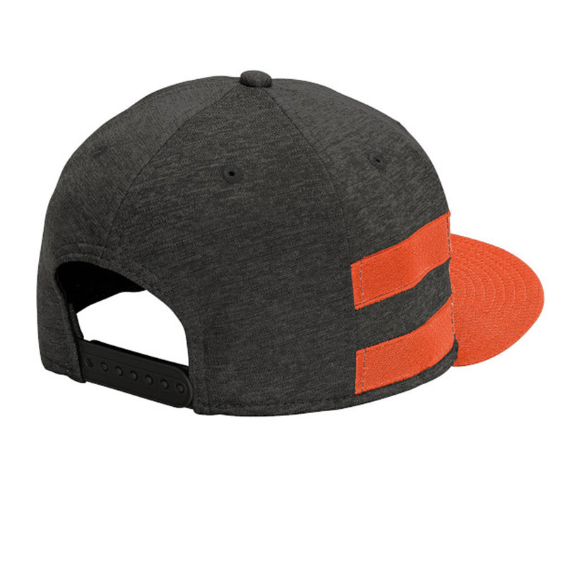 Colorado C - Deep Orange - Striped Flat Bill - Black Shadow and Deep Orange
