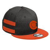 Colorado C - Deep Orange - Striped Flat Bill - Black Shadow and Deep Orange