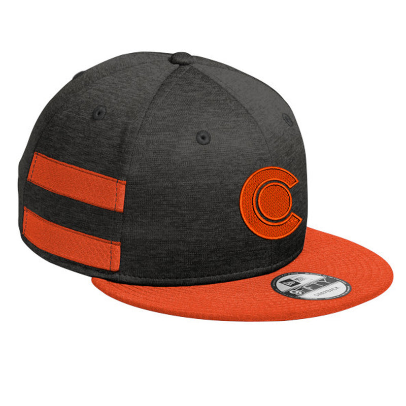 Colorado C - Deep Orange - Striped Flat Bill - Black Shadow and Deep Orange