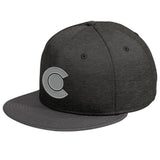Colorado C - Grey - Striped Flat Bill - Black Shadow and Graphite