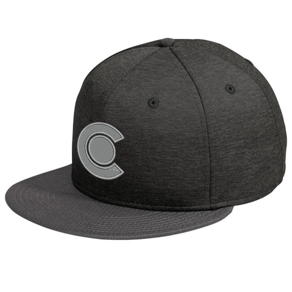 Colorado C - Grey - Striped Flat Bill - Black Shadow and Graphite