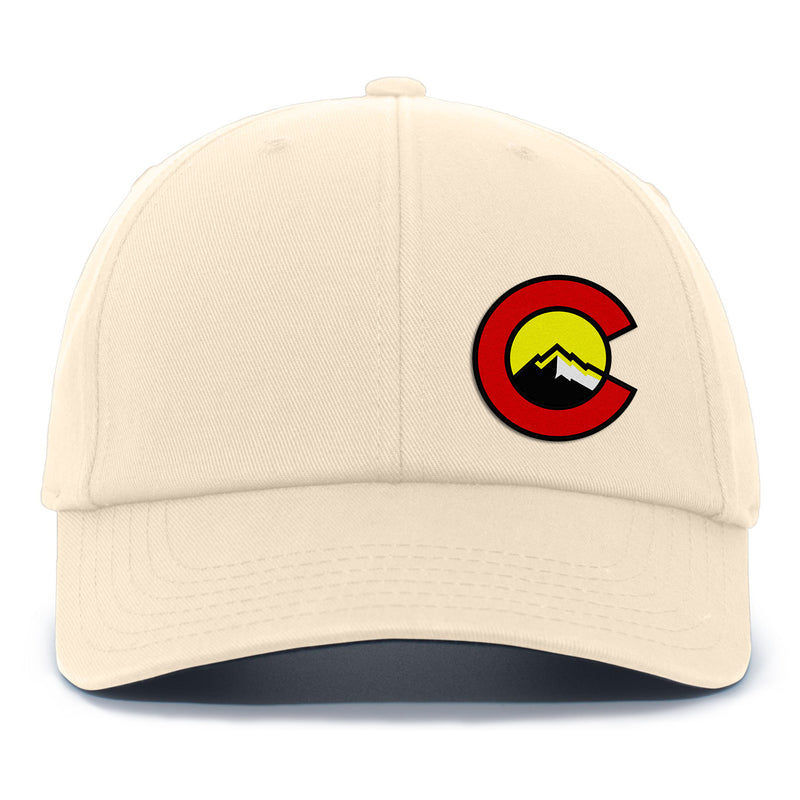 Limited Edition - Colorado C Design - Snap Back Trucker Hat - Stone color - Full crown eyelets