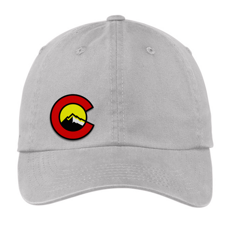 Limited Edition - Colorado C Design - Unstructured Hat - Cloth Metal Snap Backstrap - Grey