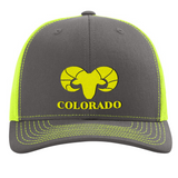 Limited Edition - Colorado Bighorn Sheep - Trucker Hat - Charcoal and Neon Lime