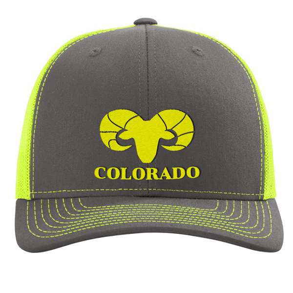 Limited Edition - Colorado Bighorn Sheep - Trucker Hat - Charcoal and Neon Lime