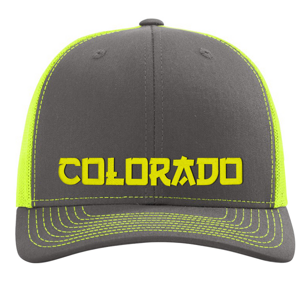 Limited Edition - Colorado Asian Style - Trucker Hat - Charcoal and Neon Lime