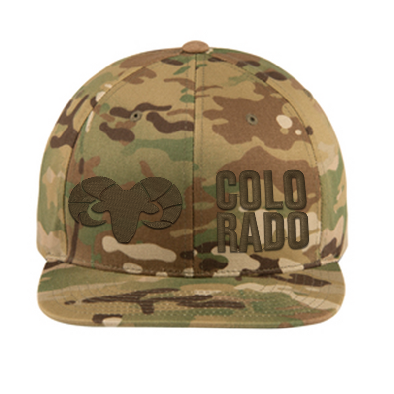 Colorado Ram - Flat Bill Snap Back Hat - Camo