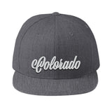 Colorado Script - Flat Bill Snap Back Hat - Dark Grey