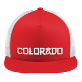 Limited Edition - Colorado Asian Style - Flat Bill Hat - True Red White Mesh Back