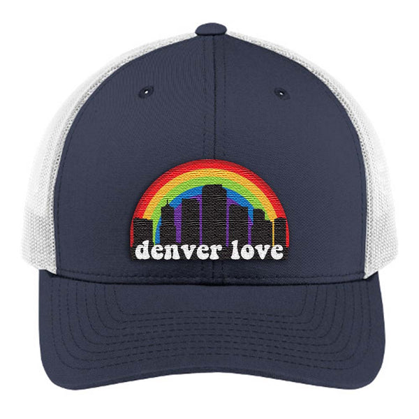 Denver Love Rainbow Trucker Hat - True Navy/white