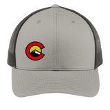 CO logo with mountain - Snap Back Trucker Hat - Graphite and Black