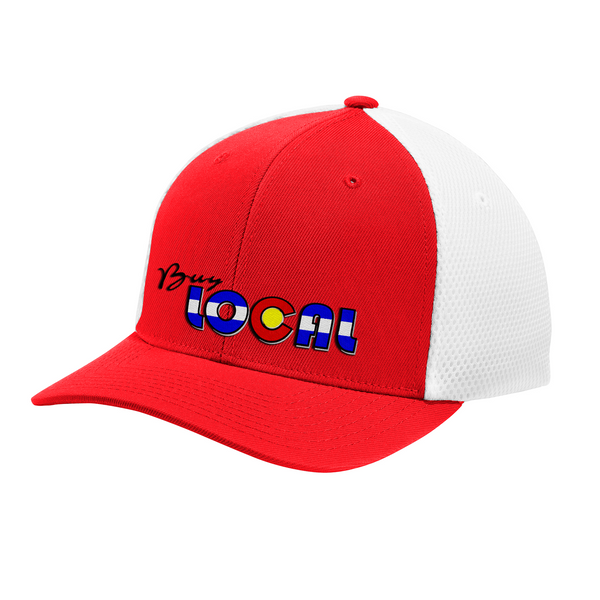 Limited Edition - Colorado Buy Local - True Red White Air Mesh Back Cap