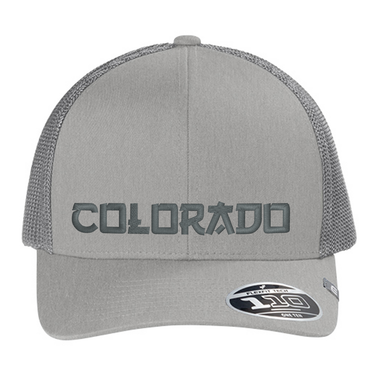 Limited Edition - Colorado Asian Style - Heather Grey Trucker Hat - Grey Mesh Snapback