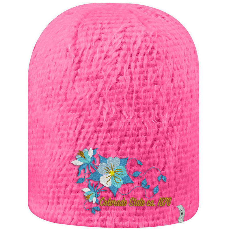 Limited Edition - Colorado State Flower - Top of the World Fuzzy Beanie - Pink